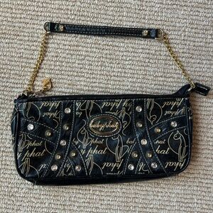 Baby Phat Black and Gold Women's Shoulder Bag